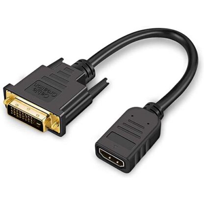 Adapter HDMI auf DVI, HDMI Buchse auf DVI Stecker, Farbe: Schwarz